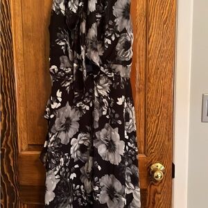 Floral Black and Gray Women's Dress